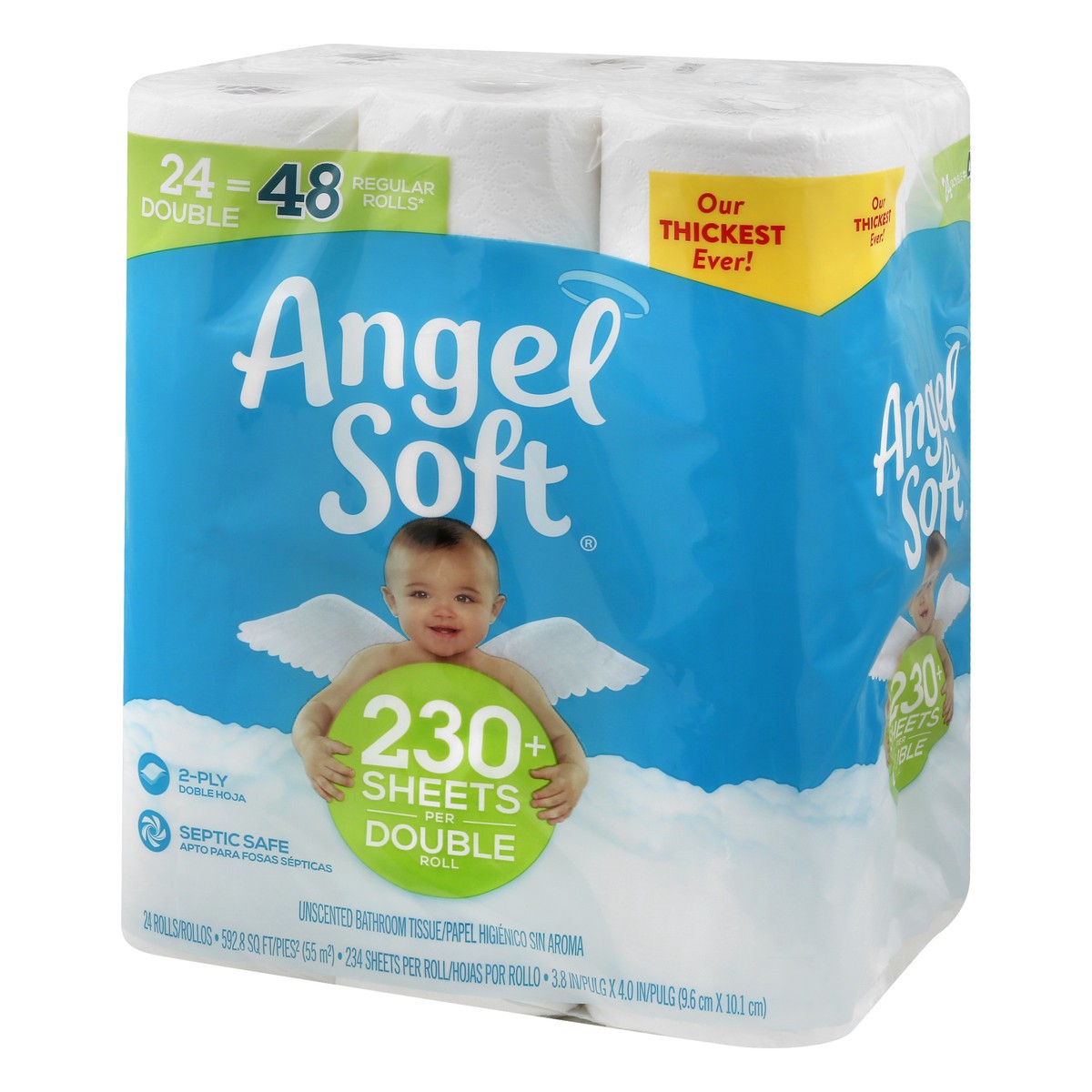 slide 3 of 8, Angel Soft Bathroom Tissue Unscented Double Roll 2-Ply, 24 ct