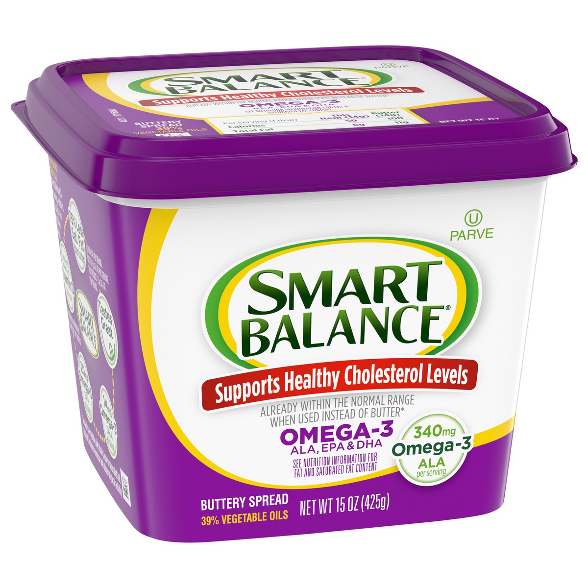 slide 4 of 9, Smart Balance Omega-3 Buttery Spread, 15 OZ, 15 oz