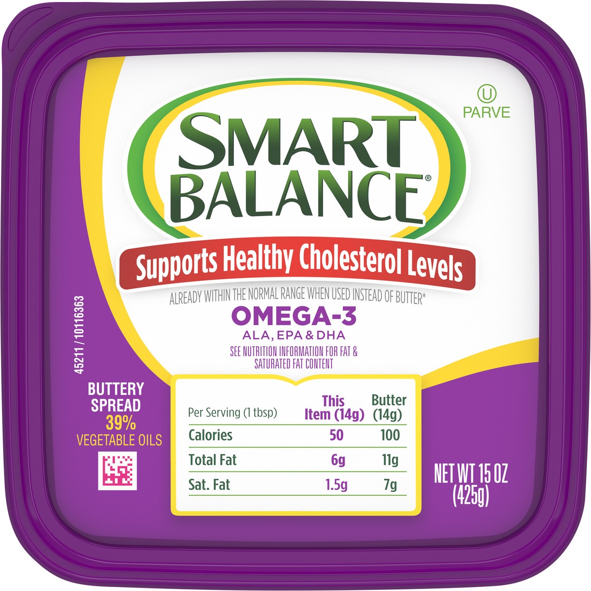 slide 2 of 9, Smart Balance Omega-3 Buttery Spread, 15 OZ, 15 oz