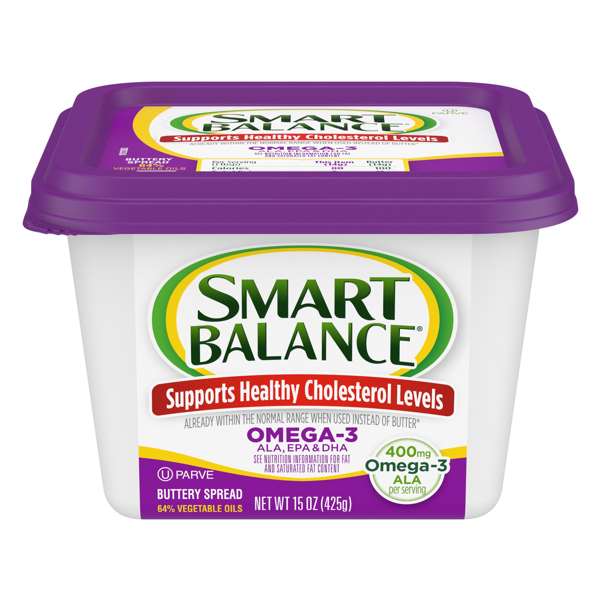 slide 1 of 9, Smart Balance Omega-3 Buttery Spread, 15 OZ, 15 oz