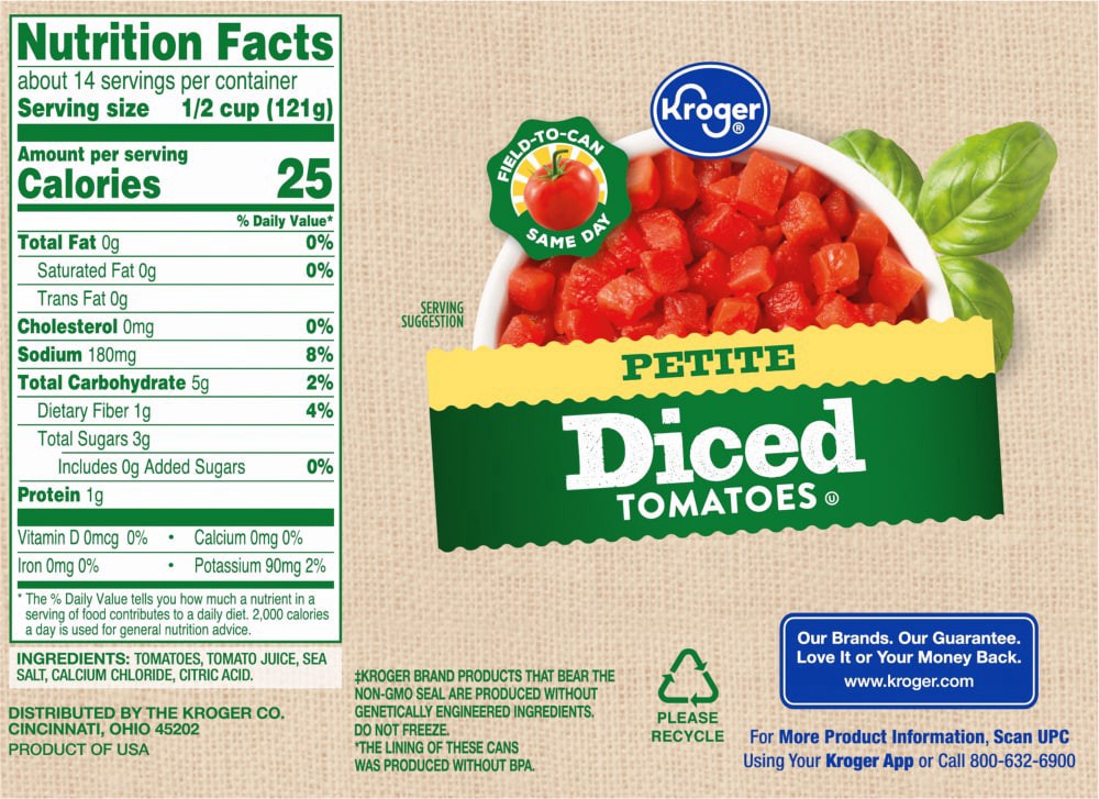 slide 3 of 6, Kroger Petite Diced Tomatoes - 4 ct; 14.5 oz, 4 ct; 14.5 oz