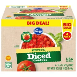 Kroger Petite Diced Tomatoes - 4 ct; 14.5 oz