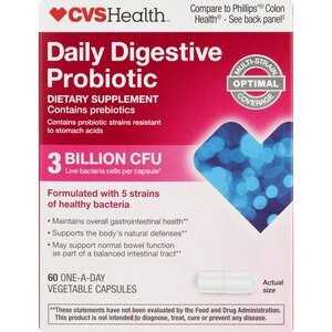 slide 1 of 1, CVS Health Daily Digestive Probiotic Capsules, 60 Ct, 60 ct