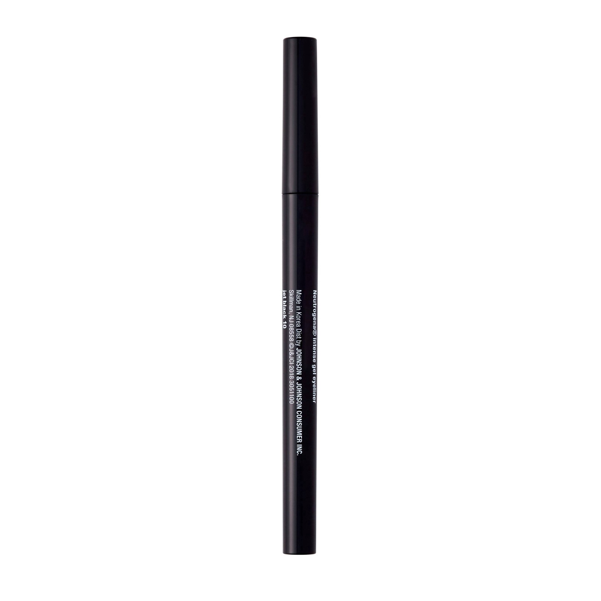 slide 9 of 15, Neutrogena Intense Gel Eyeliner with Antioxidant Vitamin E, Smudge- & Water-Resistant Eyeliner Makeup for Precision Application, Jet Black, 0.004 oz, 0.04 oz