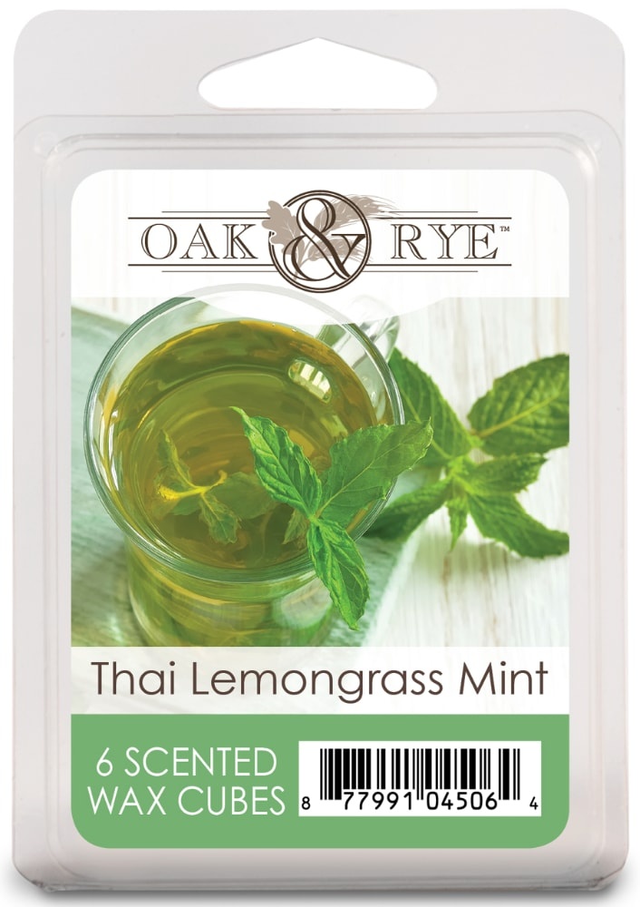slide 1 of 1, Oak & Rye Thai Lemongrass Mint Wax Cubes - 6 Pack, 6 ct