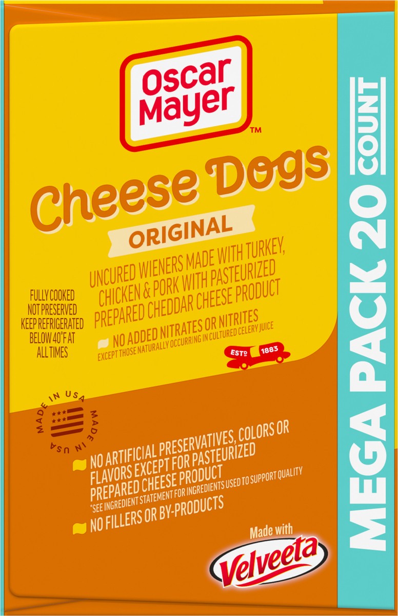 slide 2 of 9, Oscar Mayer Velveeta Cheese Hot Dogs Mega Pack, 20 ct. Box, 20 ct