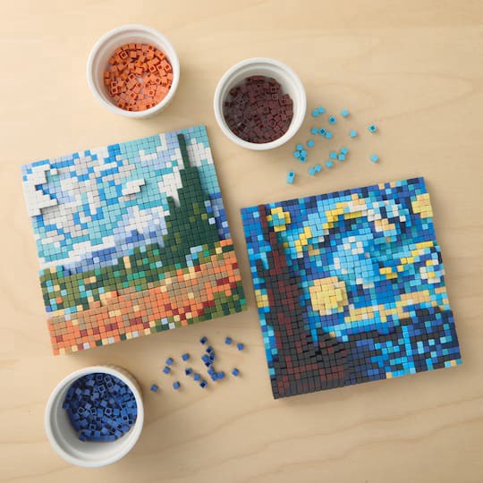 slide 1 of 9, Van Gogh Paintings Pixelated Brick Art Kit By Make Market, 5 in x 5 in