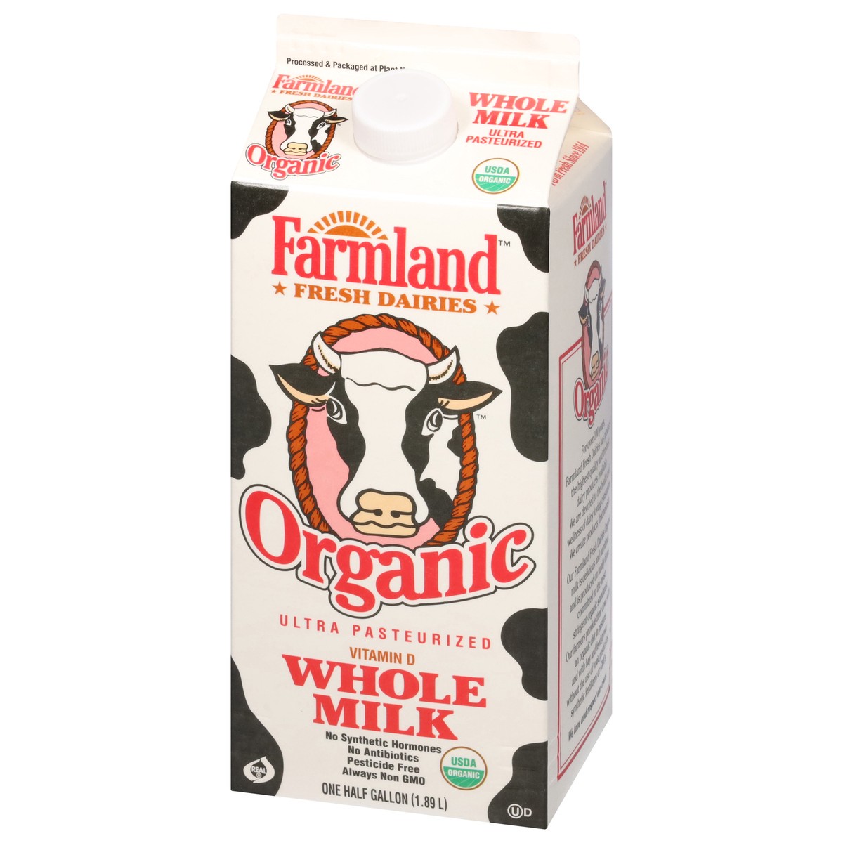 slide 12 of 13, Farmland Organic Whole Milk 0.5 gal, 1/2 gal