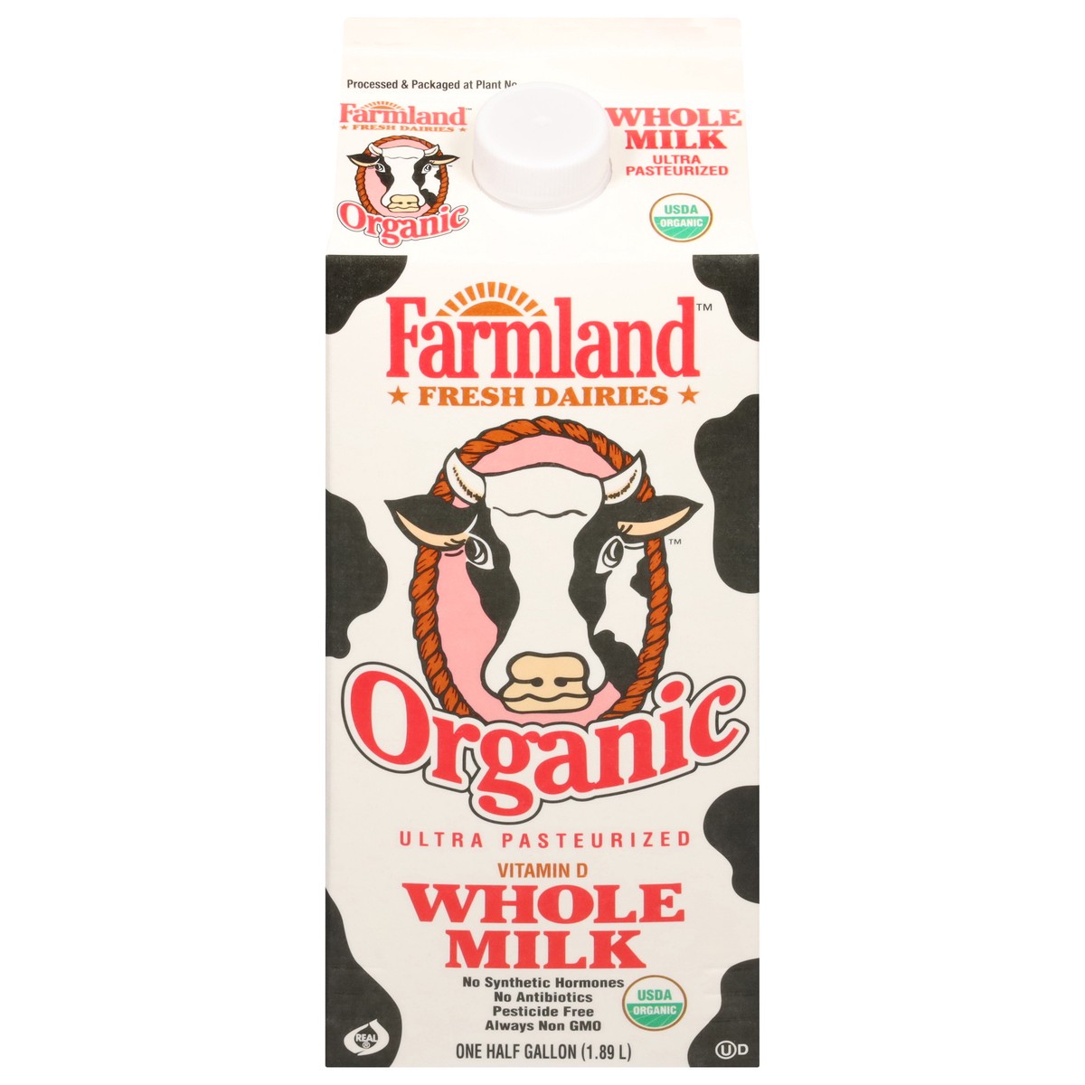 slide 4 of 13, Farmland Organic Whole Milk 0.5 gal, 1/2 gal