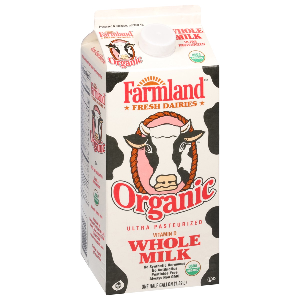 slide 5 of 13, Farmland Organic Whole Milk 0.5 gal, 1/2 gal