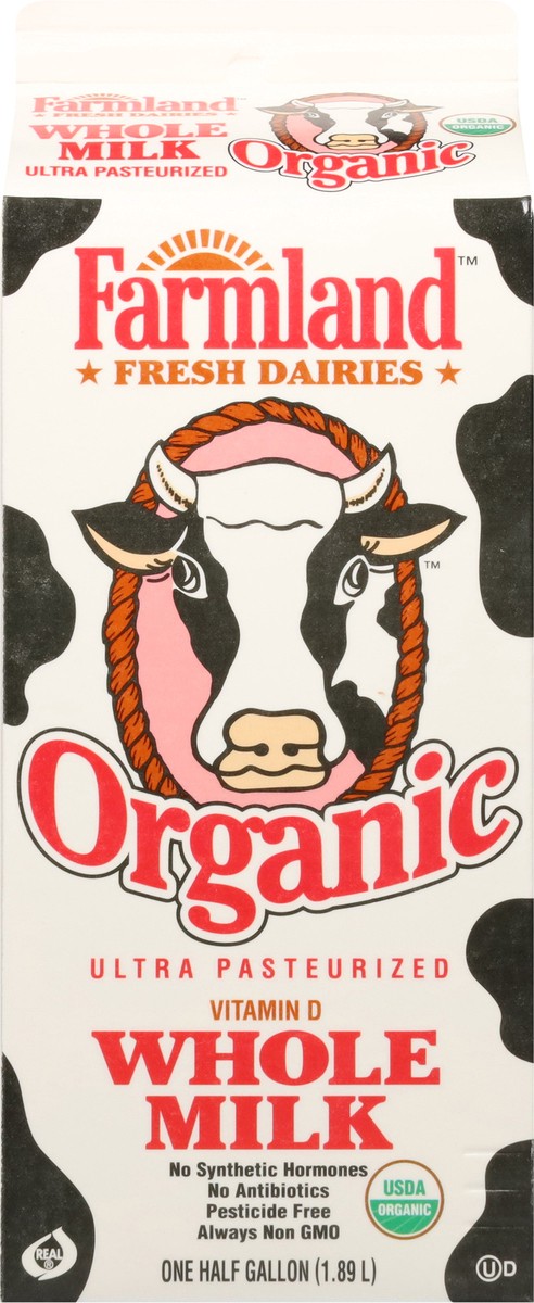slide 11 of 13, Farmland Organic Whole Milk 0.5 gal, 1/2 gal