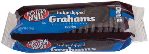 slide 1 of 1, Western Family Fudge Graham Cookies, 13 oz