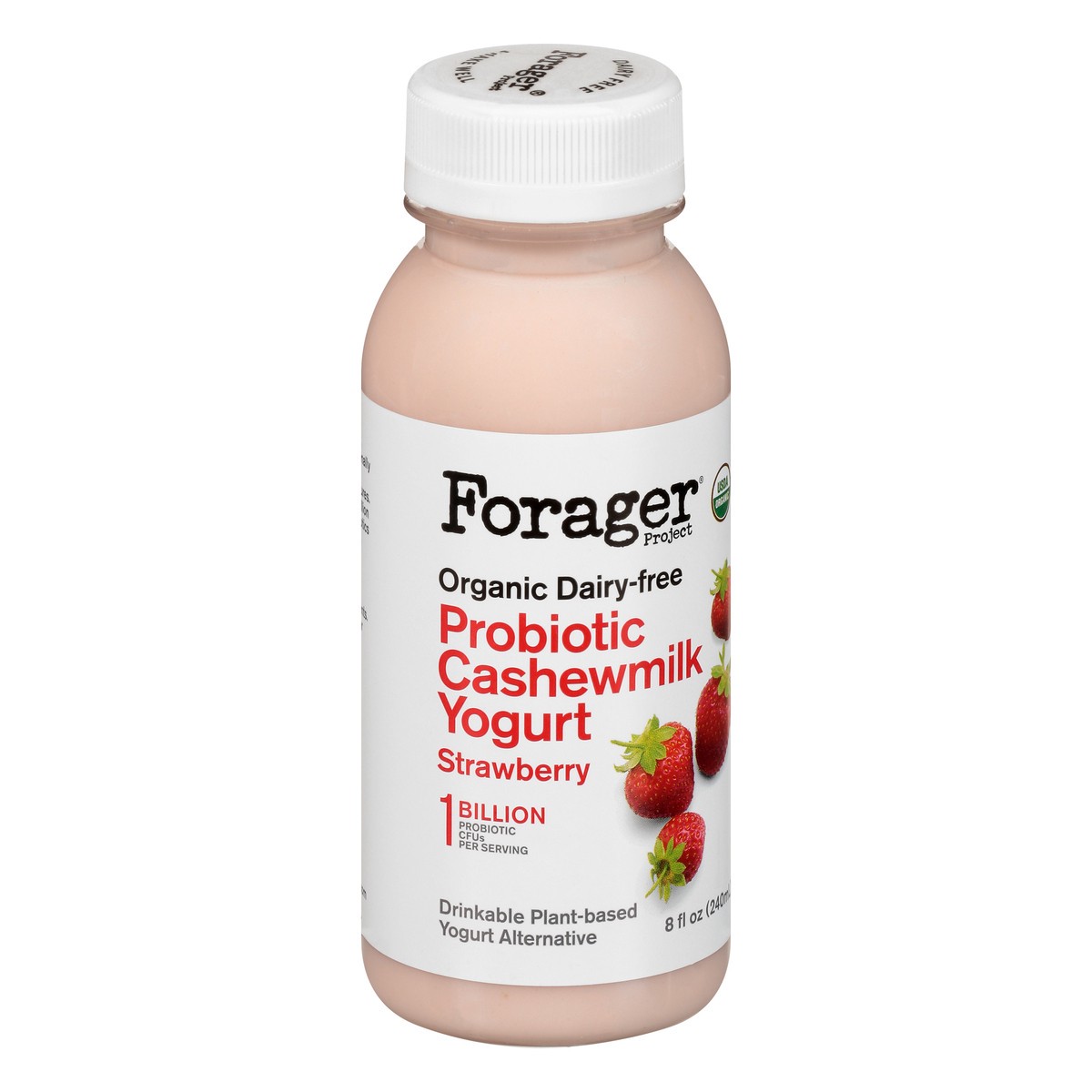 slide 4 of 9, Forager Project Probiotic Organic Dairy-Free Strawberry Yogurt Alternative 8 fl oz, 8 fl oz