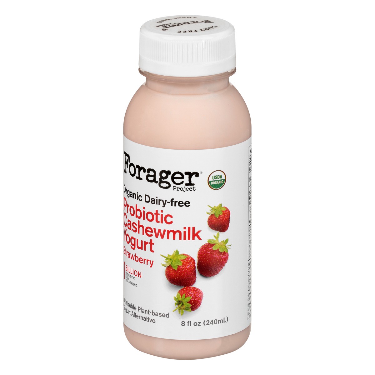 slide 9 of 9, Forager Project Probiotic Organic Dairy-Free Strawberry Yogurt Alternative 8 fl oz, 8 fl oz