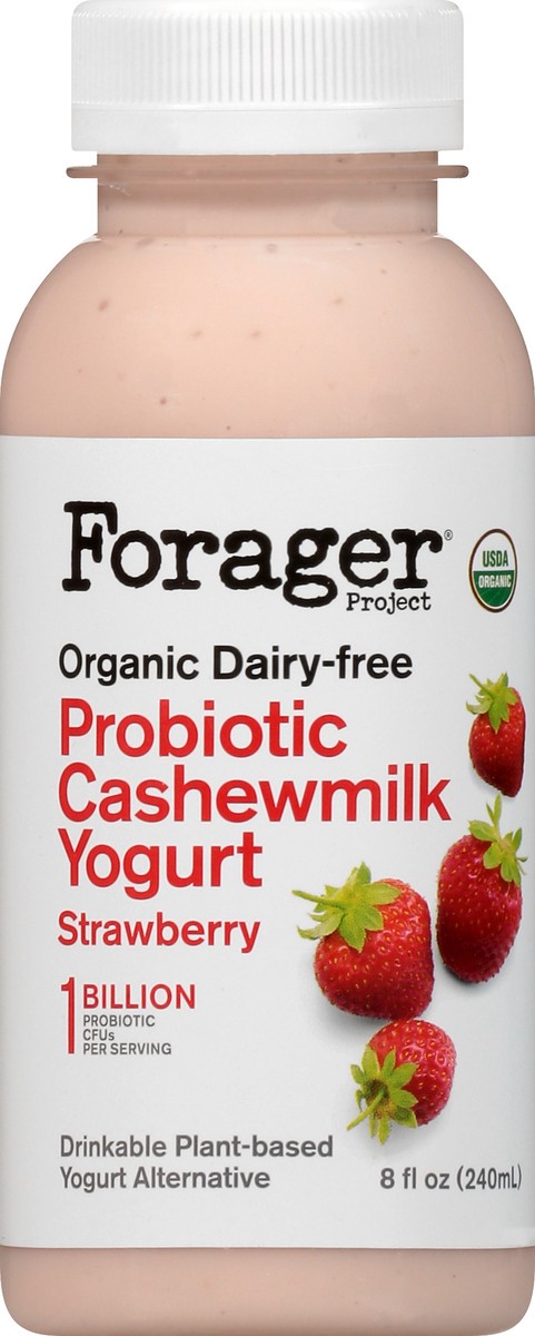 slide 6 of 9, Forager Project Probiotic Organic Dairy-Free Strawberry Yogurt Alternative 8 fl oz, 8 fl oz