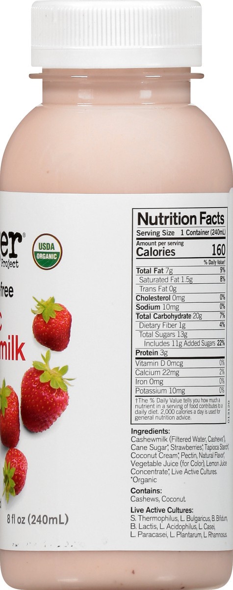 slide 2 of 9, Forager Project Probiotic Organic Dairy-Free Strawberry Yogurt Alternative 8 fl oz, 8 fl oz