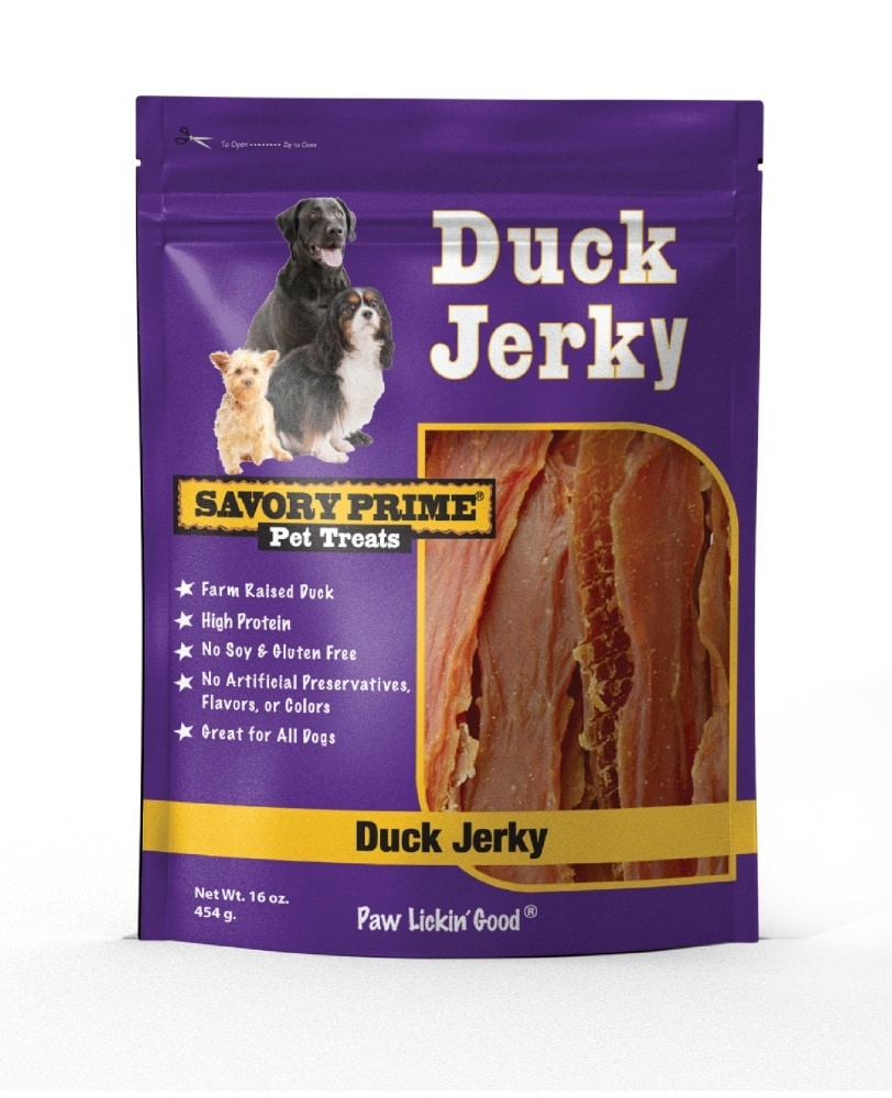 slide 1 of 1, Savory Prime Duck Jerky Dog Treats, 16 oz