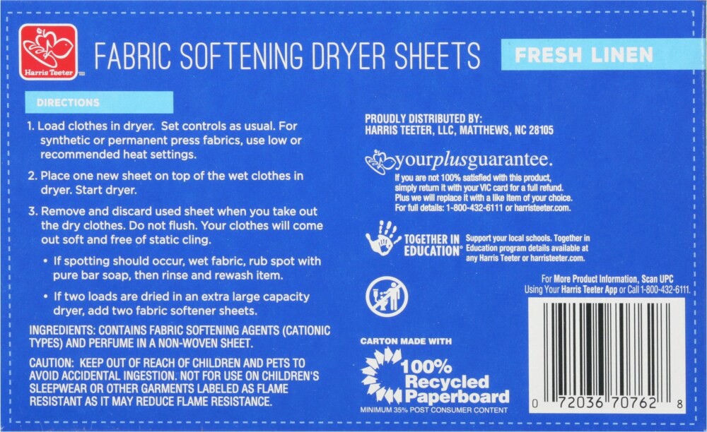 slide 3 of 3, Harris Teeter yourhome Dryer Sheets - Linen, 120 ct