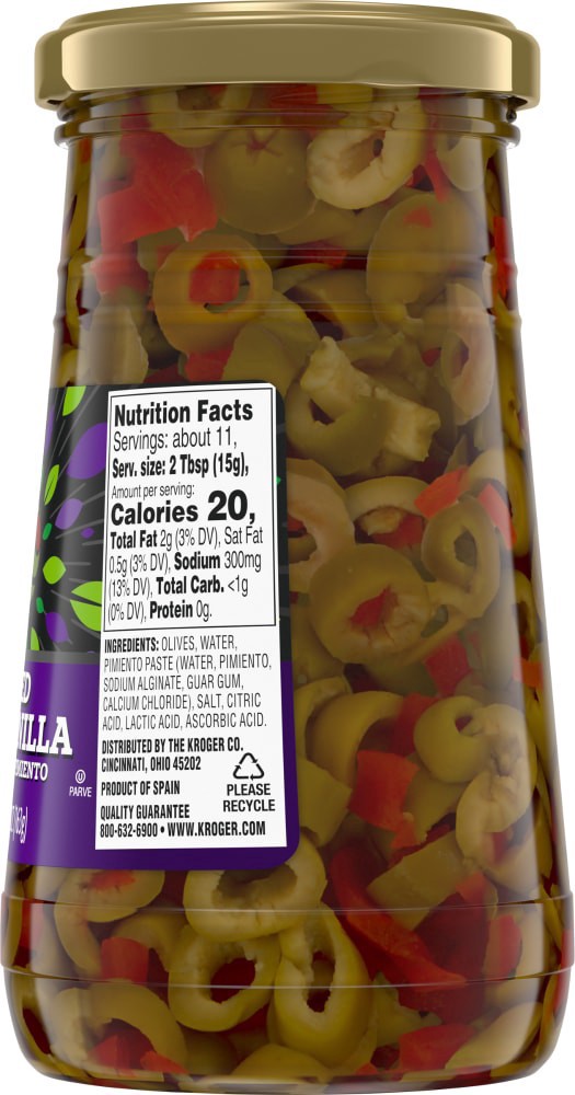 slide 3 of 3, Kroger Sliced Manzanilla Olives With Pimiento, 5.75 oz