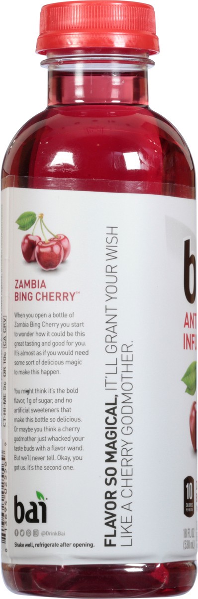 slide 9 of 9, Bai Zambia Bing Cherry, Antioxidant Infused Beverage, 18 fl oz bottle, 18 fl oz