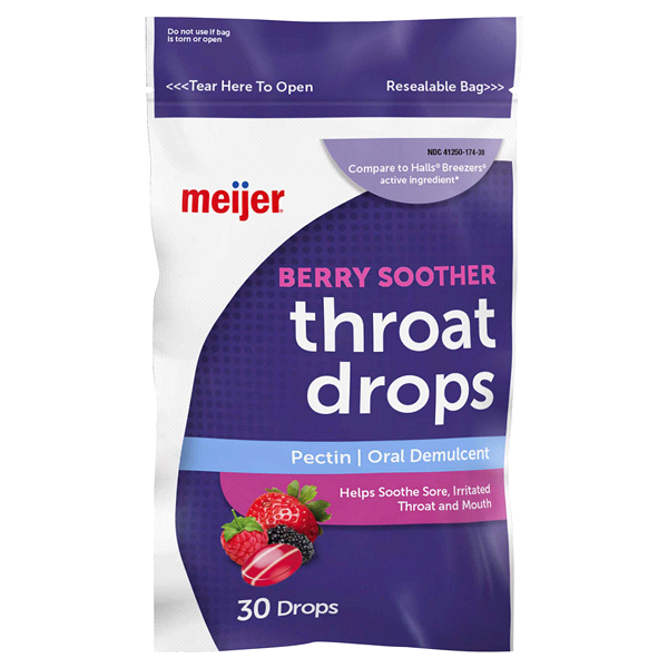 slide 1 of 1, Meijer Berry Soother Throat Drops, 30 ct