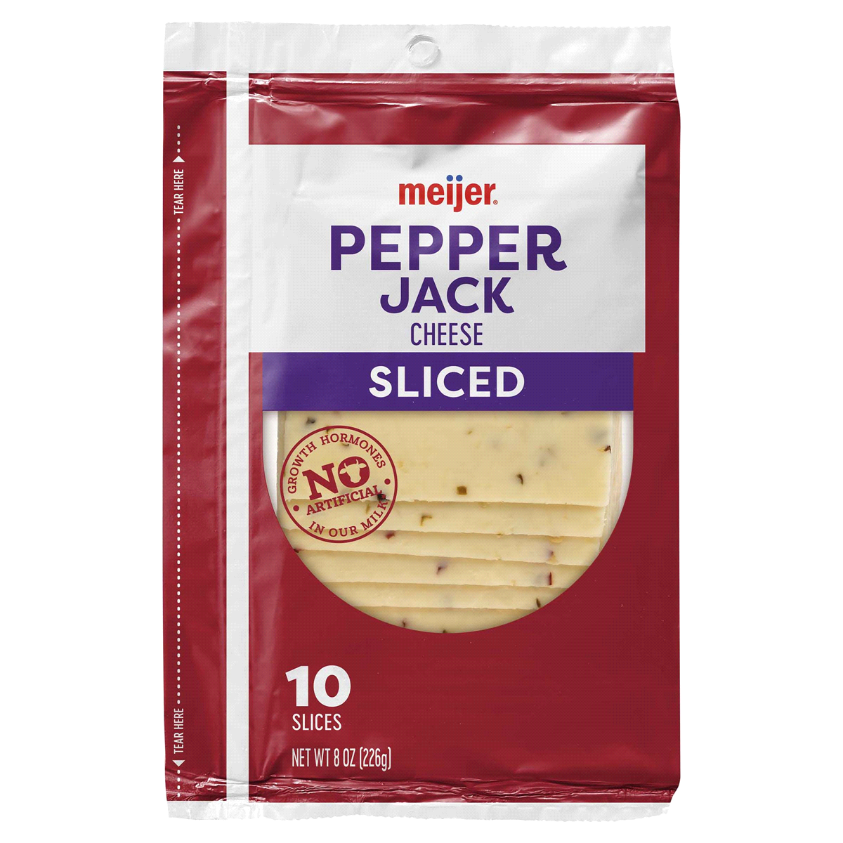 slide 1 of 5, Meijer Sliced Pepper Jack Cheese, 8 oz