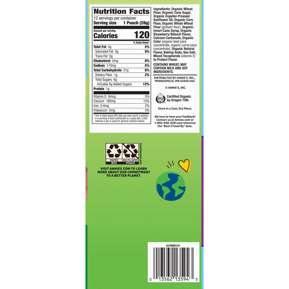 slide 5 of 6, Annie's Organic Strawberry Shortcake Spring Edition Bunny Grahams, 12 ct; 1 oz