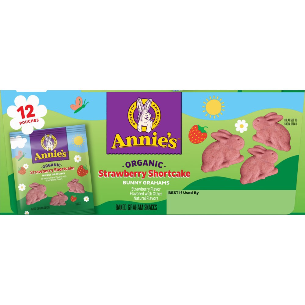 slide 2 of 6, Annie's Organic Strawberry Shortcake Spring Edition Bunny Grahams, 12 ct; 1 oz