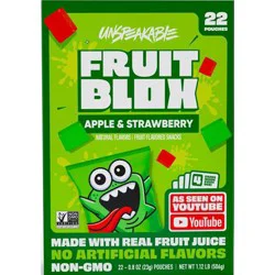 FruitBlox Apple & Strawberry Fruit Flavored Snacks 22 - 0.8 oz Pouches