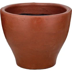 Blue Orange Pottery Medium Clay Campana Planter - Red