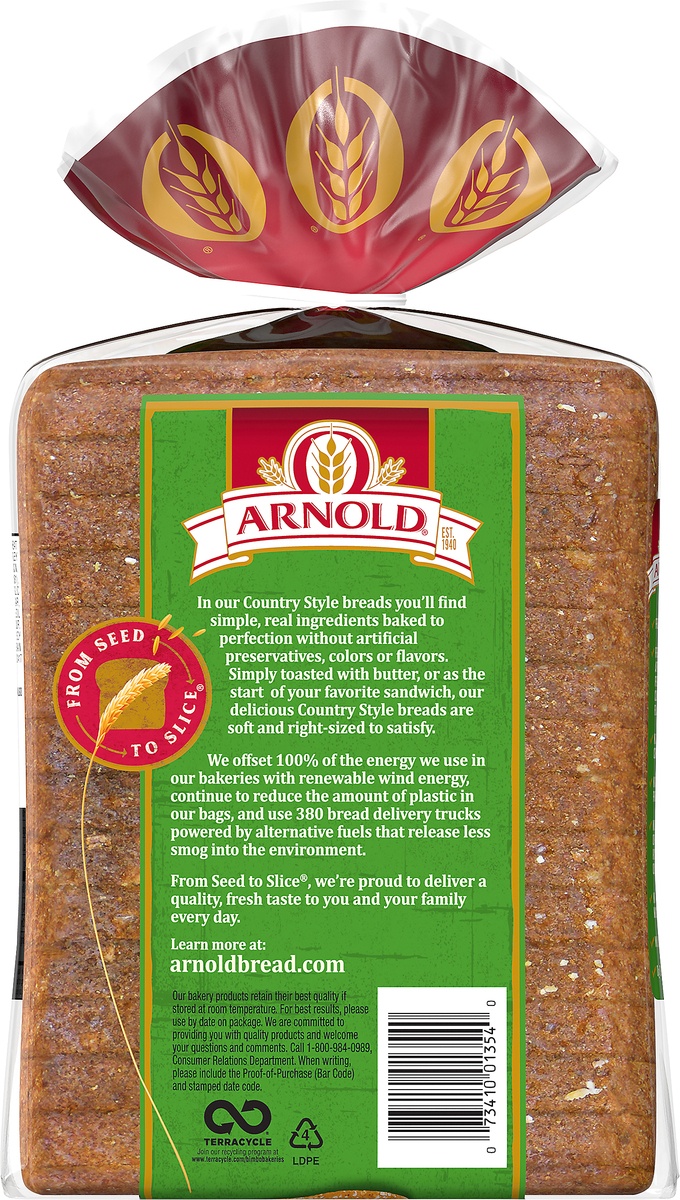 slide 8 of 8, Arnold Country Classics Bread - Oat Bran, 24 oz