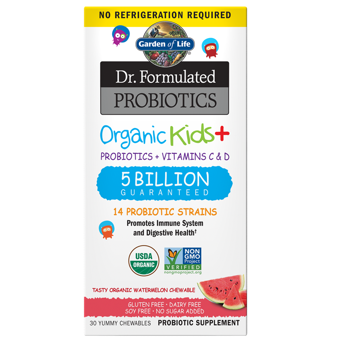 slide 1 of 1, Garden of Life Dr. Formulated Probiotics Organic Kids Watermelon Chewables, 30 ct