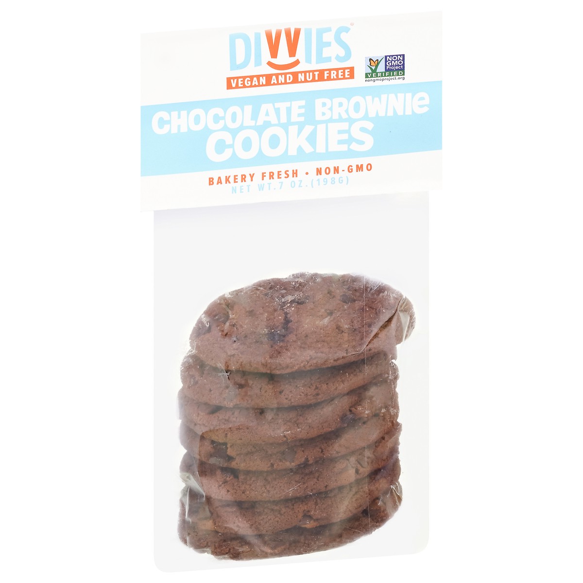 slide 8 of 14, Divvies Chocolate Brownie Cookies, 7 oz