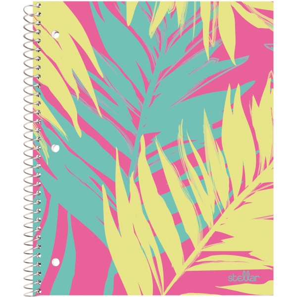 slide 1 of 3, Office Depot Brand Stellar Poly Notebook, 8-1/2'' X 11'', 1 Subject, College Ruled, 160 Pages (80 Sheets), Pink Palm, 80 ct