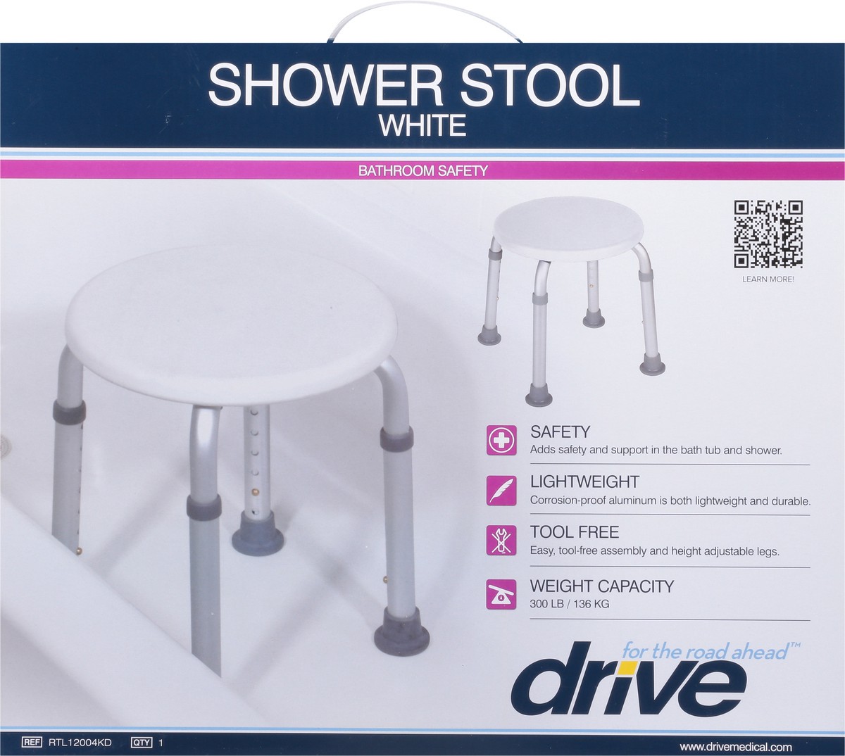 slide 4 of 12, Drive Shower Stool 1 ea, 1 ct