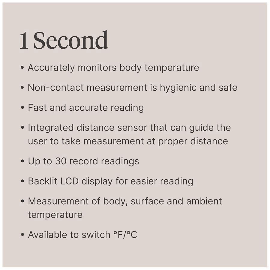 slide 4 of 5, Walgreens 1 Second Non-Contact Thermometer, 1 ct