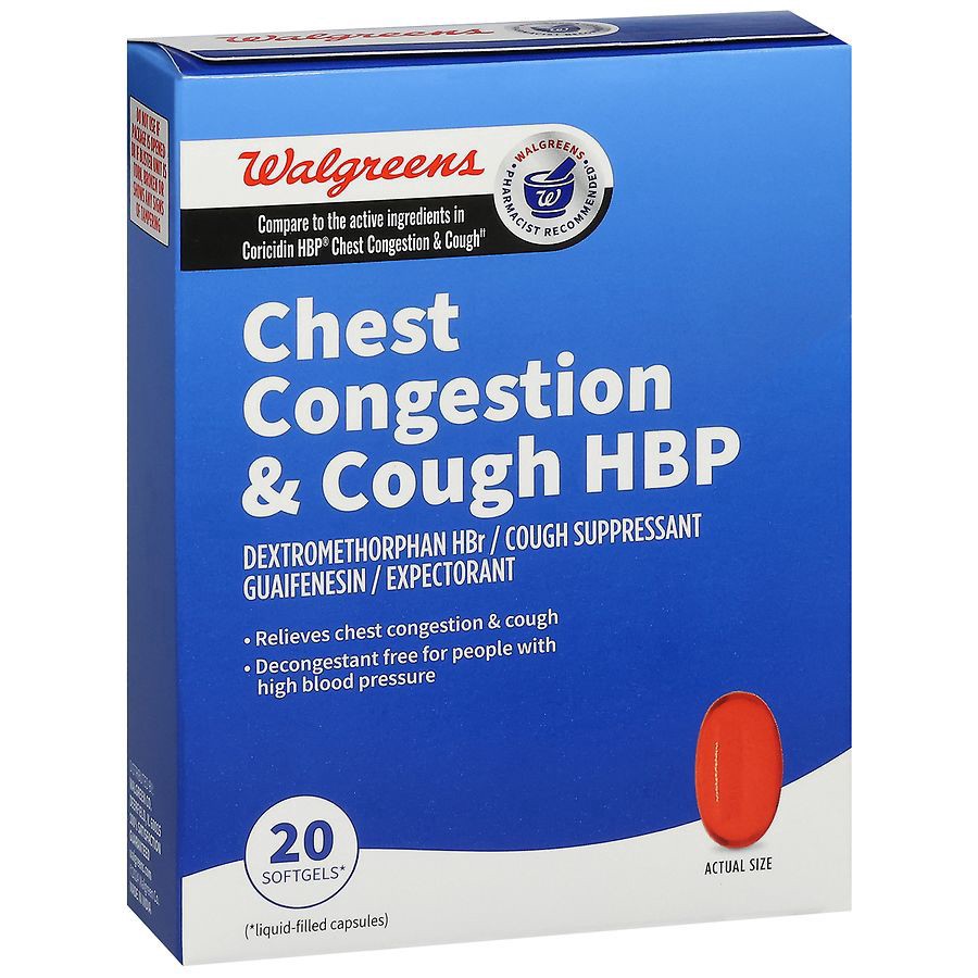 slide 5 of 5, Walgreens Chest Congestion & Cough HBP Softgels, 20 ct