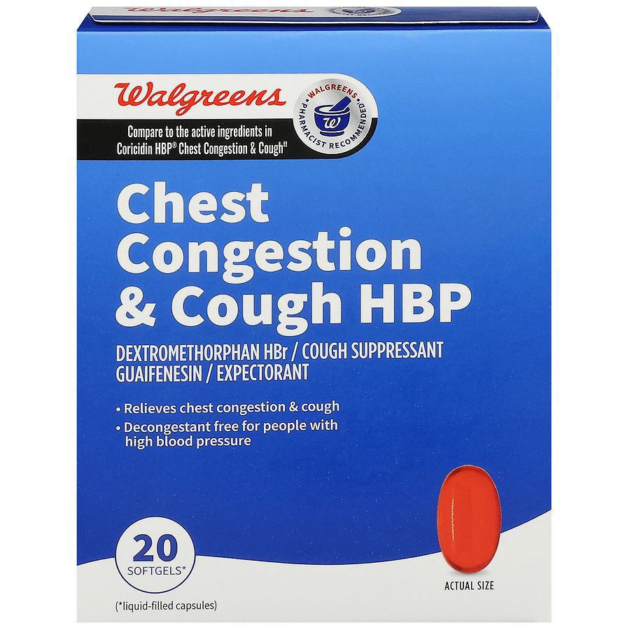 slide 1 of 5, Walgreens Chest Congestion & Cough HBP Softgels, 20 ct