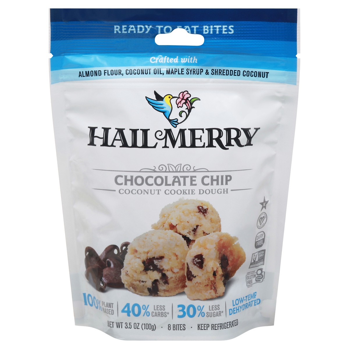slide 1 of 12, Hail Merry Chocolate Chip Coconut Cookie Dough 8 ea, 8 ct