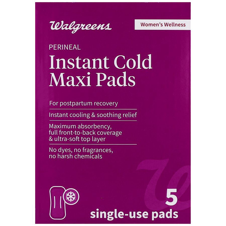 slide 3 of 5, Walgreens Perineal Instant Cold Maxi Pads, 5 ct