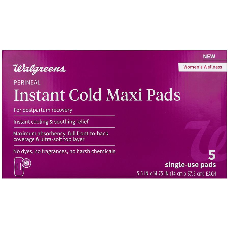 slide 1 of 5, Walgreens Perineal Instant Cold Maxi Pads, 5 ct