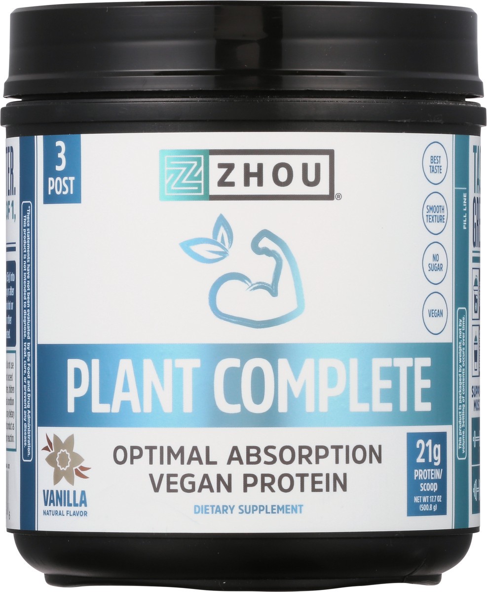 slide 4 of 9, Zhou Zho Protn Powder Vanilla, 17.7 oz