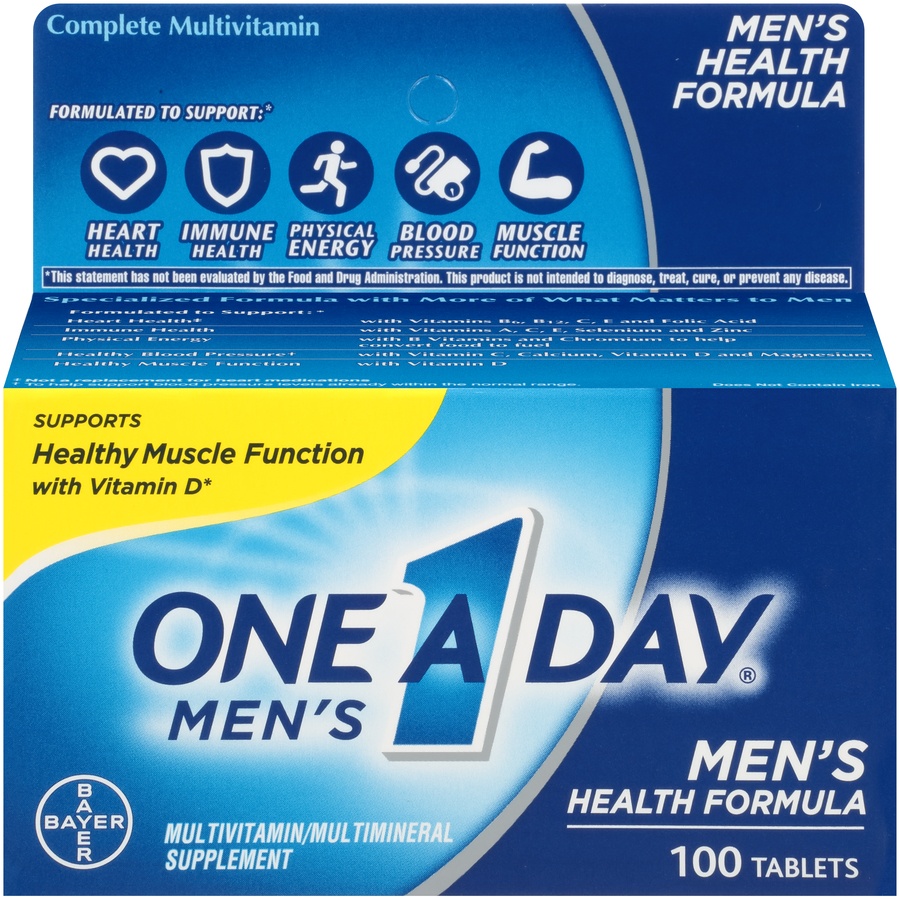 slide 1 of 1, One A Day For Men Multivitamin/Multimineral Supplement Tablets, 100 ct