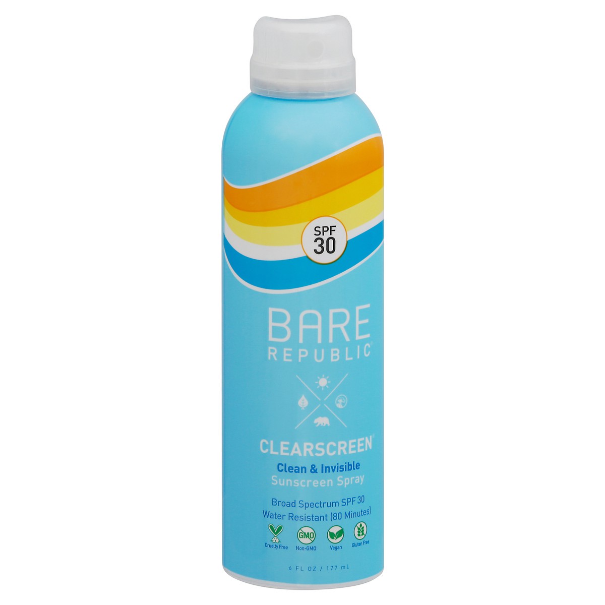 slide 2 of 9, Bare Republic Clearscreen Spray Spf 30, 6 oz