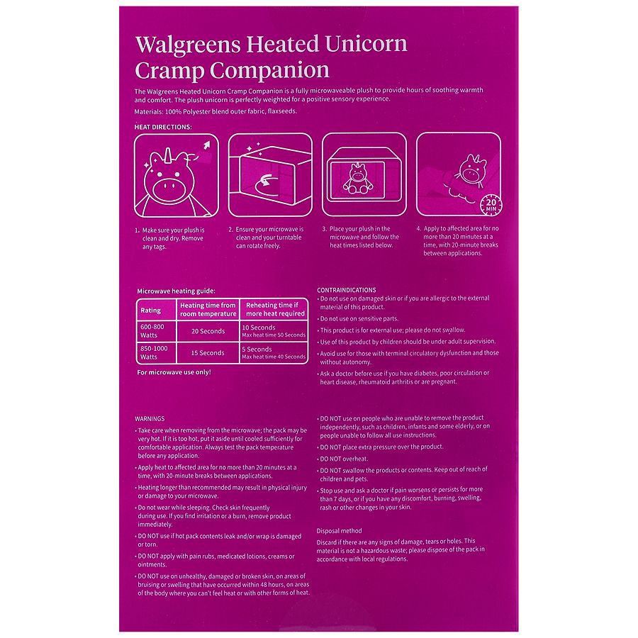 slide 2 of 5, Walgreens Heated Unicorn Cramp Companion, 1 ct