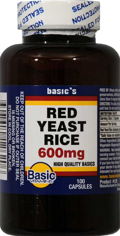 slide 1 of 1, Basic Red Yeast Rice Capsules 600Mg, 100 ct