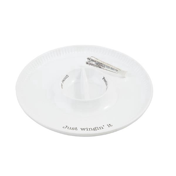 slide 1 of 1, Mud Pie Hot Wing Platter Set, 1 ct