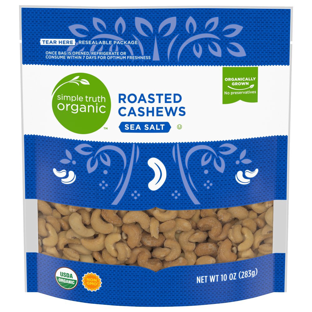 slide 4 of 6, Simple Truth Organic Sea Salt Roasted Cashews, 10 oz