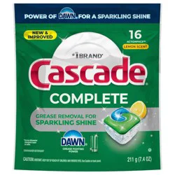 Cascada Lemon Scent Dishwasher Detergent 16 pk