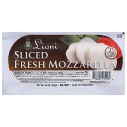 Lioni Fresh Mozzarella Sliced Cheese 21 ea